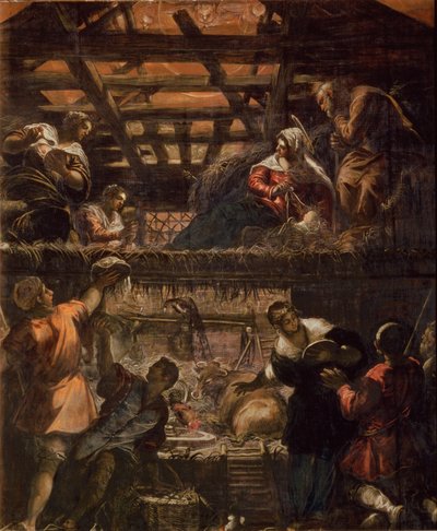 La adoración de los pastores, 1578-81 de Jacopo Robusti Tintoretto